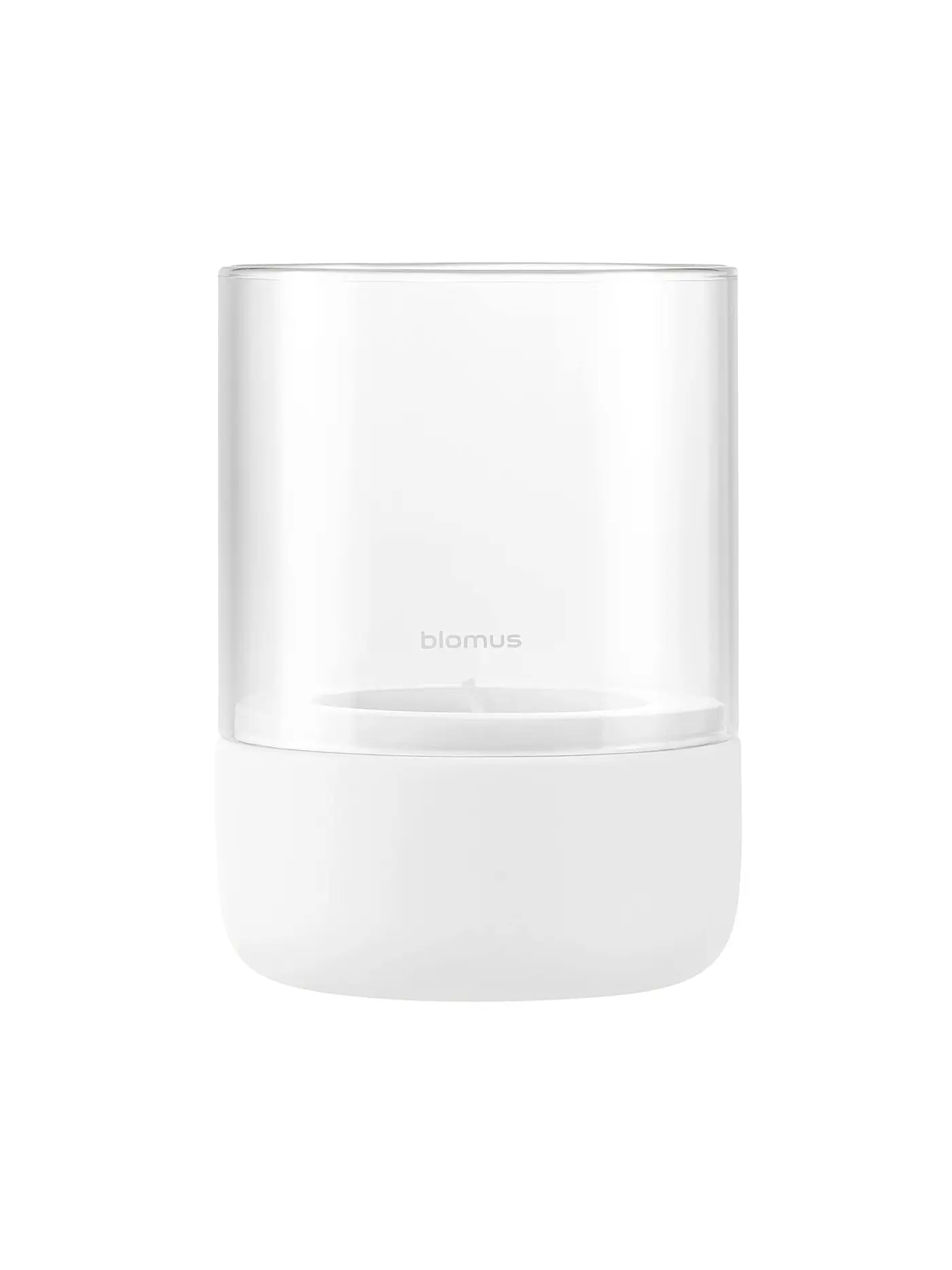 BLOMUS | Windlicht CALMA 14cm Steelgrey Smoke | weiss